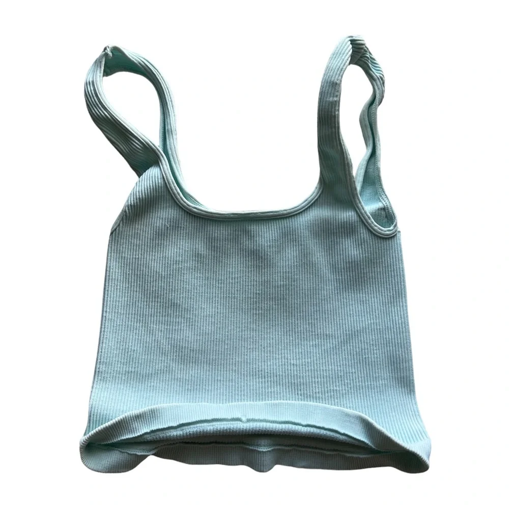 •SOLD• Free People Happiness Runs Square Neck Crop Top in Iced Mint Size XS/S - Picture 3 of 6